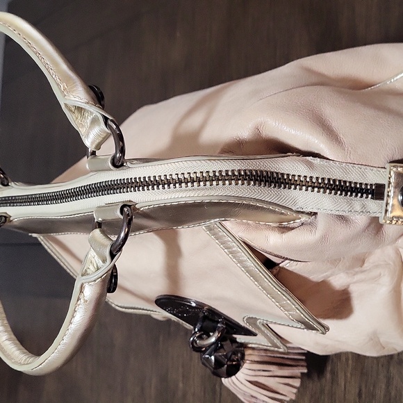 Betsey Johnson Leather Taupe & Gold  Bag - Picture 8 of 11